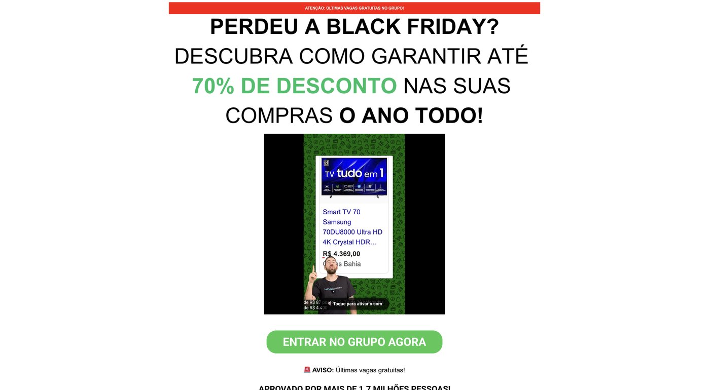 Landing PromoZone — perdeu a black friday, 70% de desconto